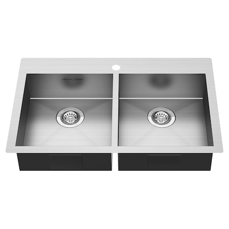 American Standard Edgewater 33x22 Kitchen Sink, Stainless Steel 18DB6332211.075
